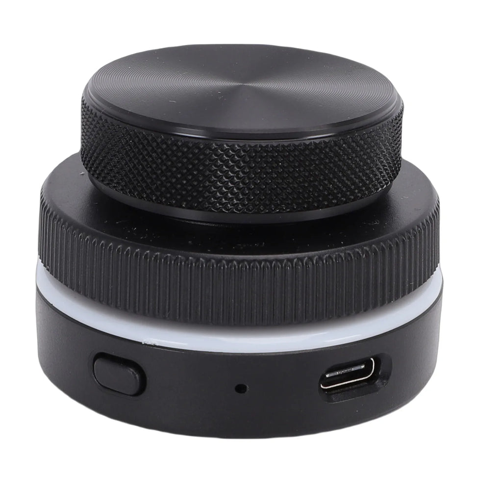 【New】Custom Rotary Knob with RGB Light Dual Knobs Page Turning Volume Controller 2.4G BT USB Support for Windows Black