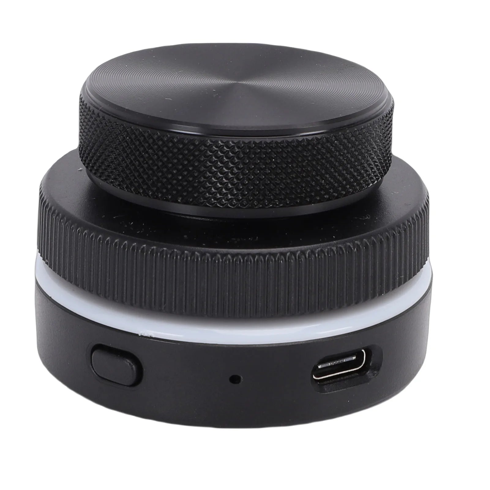 【New】Custom Rotary Knob with RGB Light Dual Knobs Page Turning Volume Controller 2.4G BT USB Support for Windows Black
