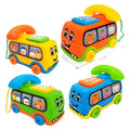 Kids's Telephone Bus Car Montessori Educational Toy for Toddlers over 1 Year Keyboard Intelligence Improvement Car Toys