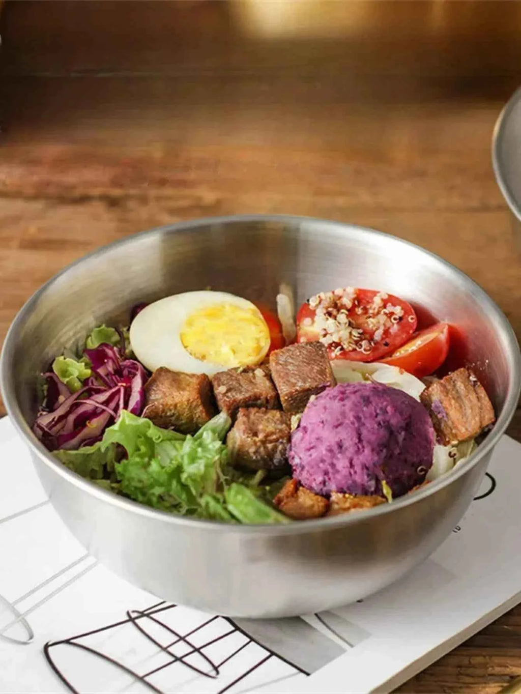 Clearance_Multi Functional Stainless Steel Vegetable Bowl, Egg Mixing Bowl, Drain Basket, Soup Basin, Kitchen Cooking And Storag