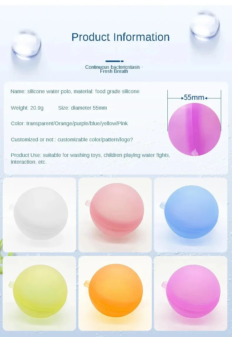 Reusable Water Balloons Toys Quick Fill Sealing Water Bomb for Summer Games Adults Outdoor Activities Toy Gifts