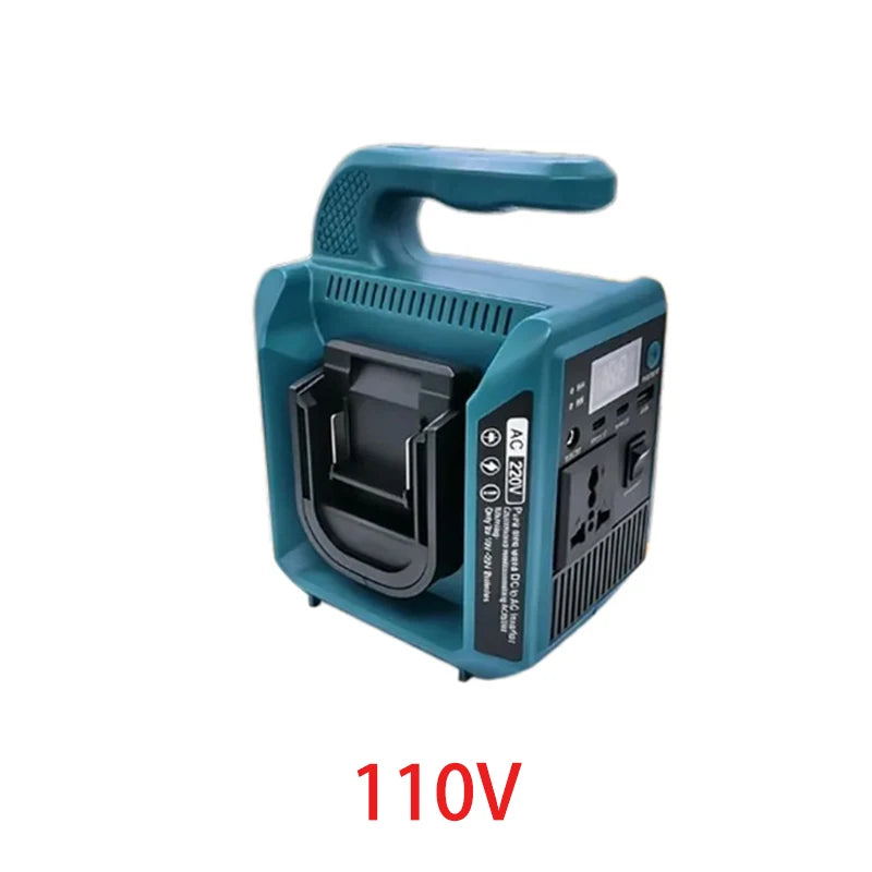 110V Color Portable Power Inverter for 18V Batteries – 550W AC & USB