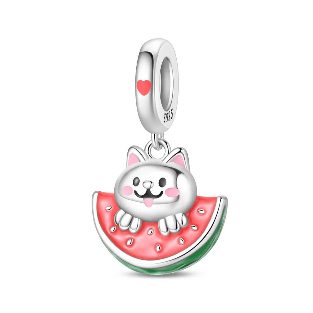 New 925 Silver Color Strawberry Cherry Fruit Series Charms Beads Fit 3mm 925 Original Bracelets DIY Birthday Jewelry Gifts
