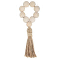 1/12PCS Wood Bead Napkin Rings Garland With Tassels Farmhouse Beads Rustic Country Table Napkin Holder Weddings Home Boho Decor