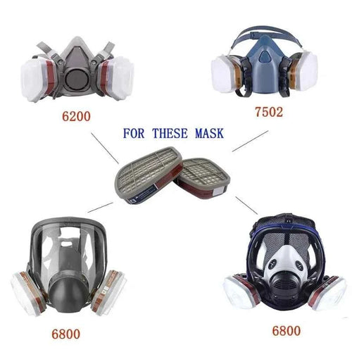 6001 6002 Cartridge 5N11 Cotton Filter Set for 3M 6200 7502 6800 Respirator Dust Gas Chemical Painting Spraying