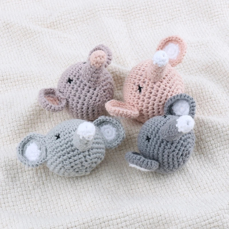 Crochet Animal Baby Pacifier Clip Accessories Handmade Knitted Bunny Teether Beads Newborn Nipple Clip Dummy Soother Holder Toy