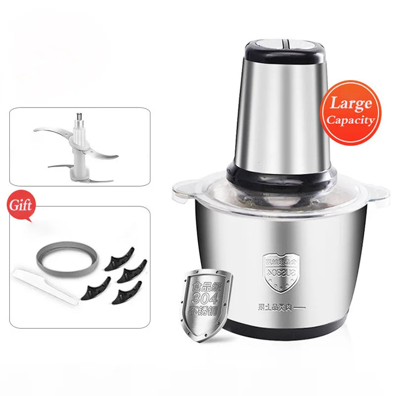 2L Meat mincer Home smoking machine multi-functional stainless steel electric meat thin meat Meat small slim slim