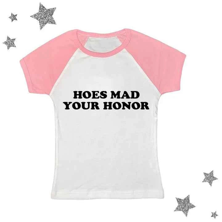 Aesthetic Vintage Y2k Style Clothes High Street Print Baby Tees Slim Crop Tops Streetwear Goth Short Sleeve Emo Girls Tops emo