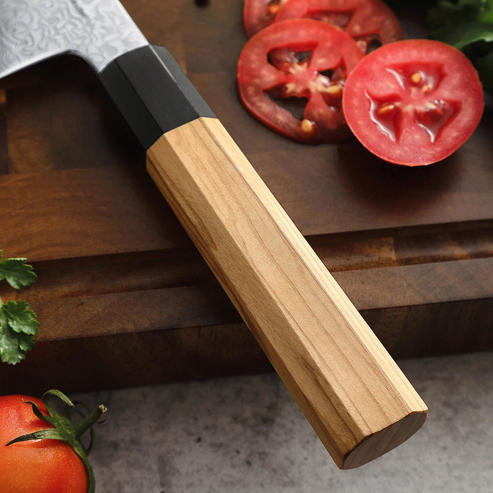 XINZUO 7'' Nakiri Knife Damascus Knife Genuine Vegetable Chopper High Quality Olive Handle Kitchen Novel Kitchen Accessories