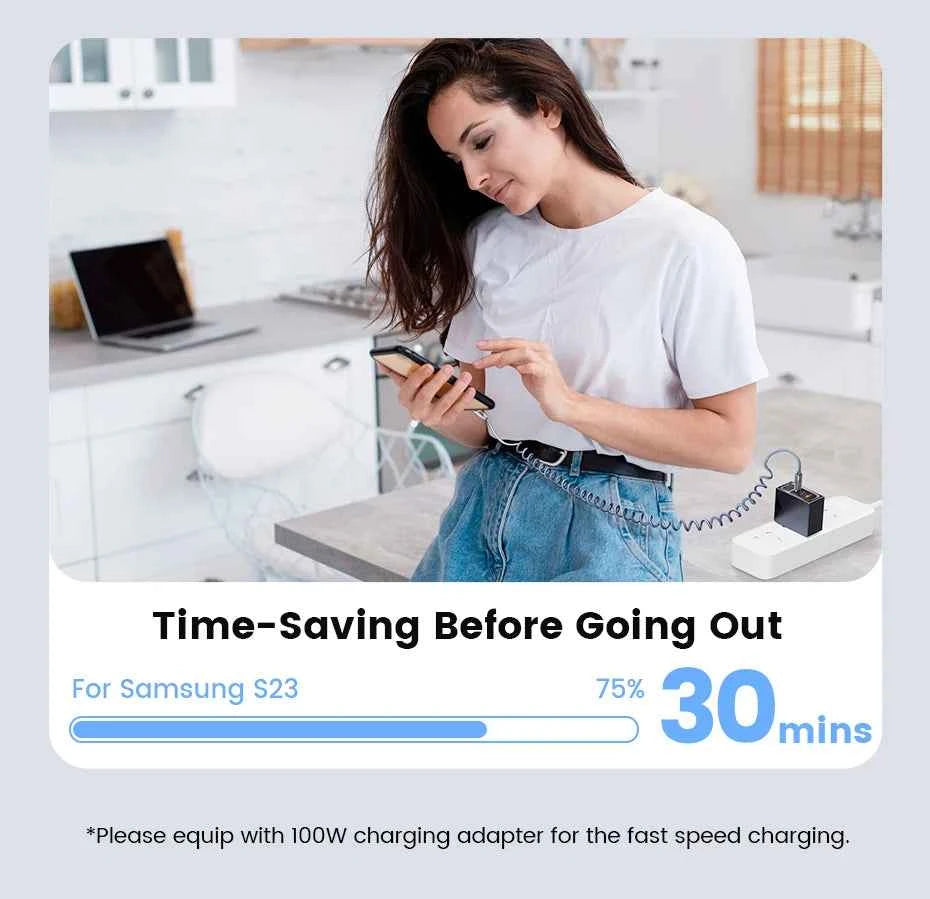 Toocki Type C to Type C Cable 100W Display Fast Charging Charger USB C to USB C Transparent PD Cable For IPhone15 Xiaomi Macbook