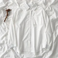 Japanese Style Loose Long Sleeve White Shirts Women Preppy Style Pocket Turn Down Collar Shirt Woman Harajuku Oversized Blouse