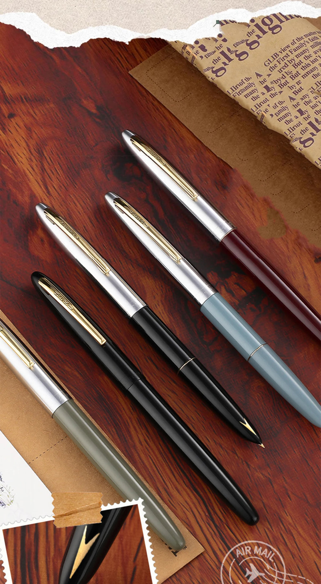 Hero 616S Classic Retro Fountain Pen Dark Tip 0.5mm Iridium Gold Nib Business Office Gift Student School Stationery Supplies