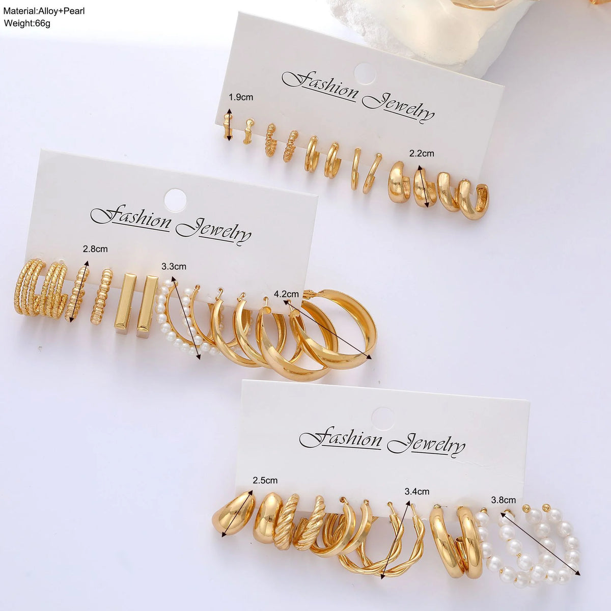 Geometric Hoop Earrings Set for Women Vintage Boho Style