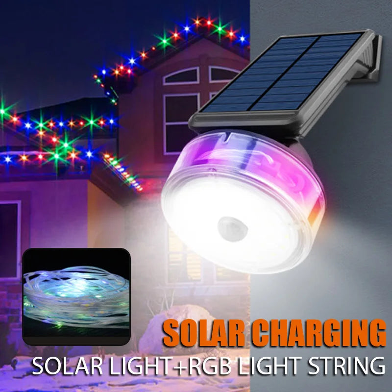 KDULIT Solar Garden Lights Outdoor Solar Clip Light Waterproof Motion Sensor Camping Lamp Fence Street Landscape Wall Decoration