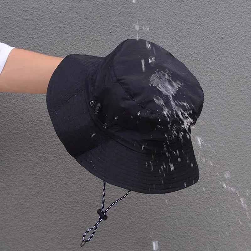 Quick Drying Fisherman Caps Women Men Summer Outdoor Beach Panama Hats Waterproof Camping Hiking Foldable Bob Bucket Sunhats
