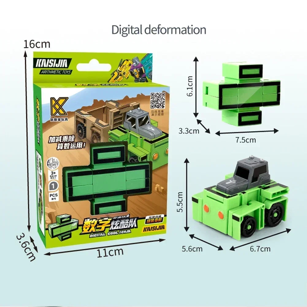 Kids Educational Deformation Toys: Digital Number Bots & Tank Warrior Transformation Robots