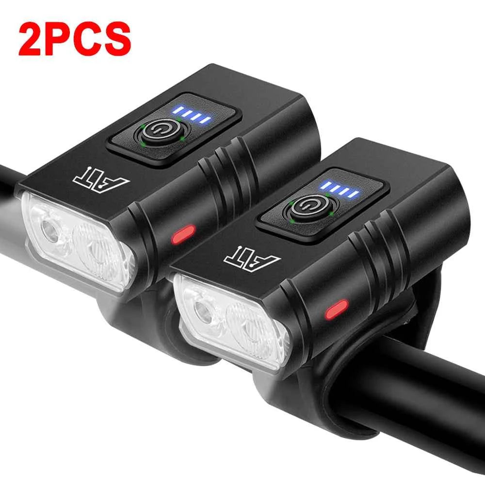 Bicycle Light T6 LED Bike Front Lamp 6 Modes Cycling Lantern Type-C Rechargeable MTB Bike Headlight Flashlight for Night Riding