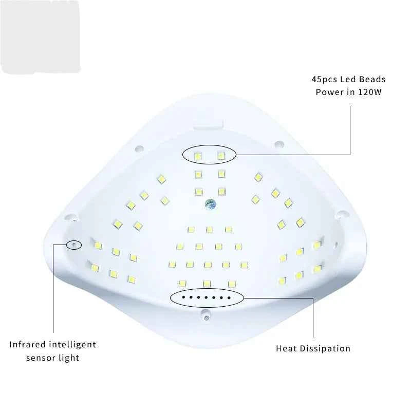 EU X5MAX Ultraviolet/LED Nail Lamp Drying Device - A nail polish suitable for the quick curing process in nail art and foot care