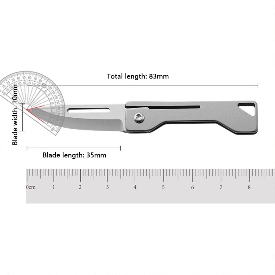 Titanium alloy outdoor utility knife mini folding knife portable pocket knife for express delivery box opening tool