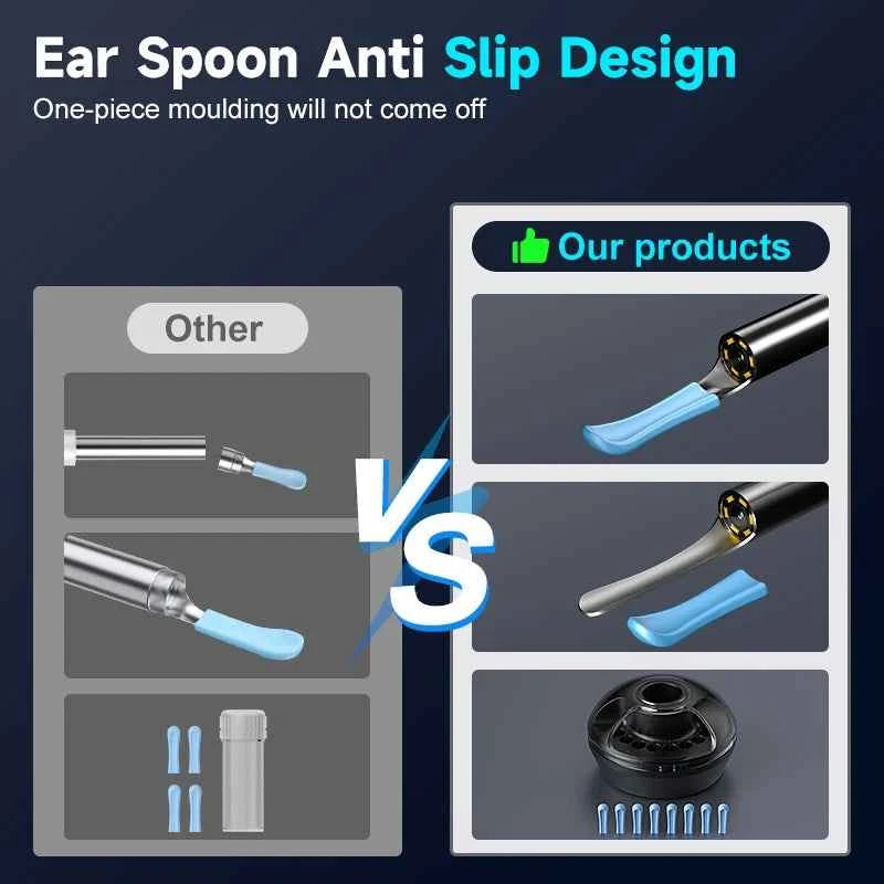 WiFi Visual Ear Scope 4.2mm 1080P Camera with Ear Spoon Base for iOS/Android Ear Cleaning Otoscope Endoscope Camera for Health