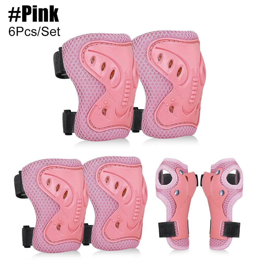 Kids Knee Pads and Elbow Pads Set with Wrist Guard 3 in 1 Kids Protective Gear Set for 3-10 Years for Skateboarding, Skiing, Cyc