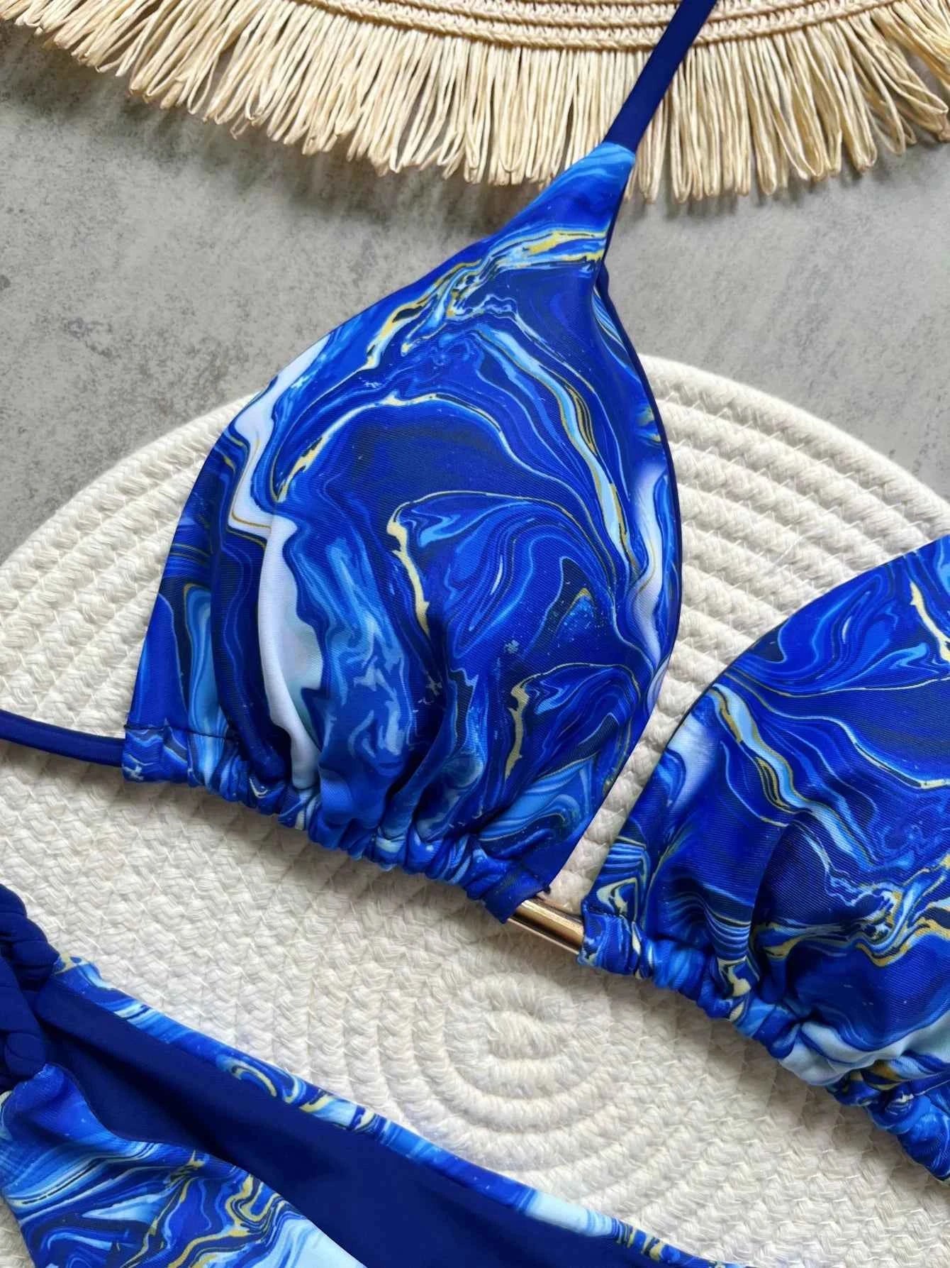 RUOTONSEPT Print Halter Mini Thong High Cut Bikini Female Swimsuit Women Swimwear Two-pieces Bikini set Bather Bathing Suit Swim