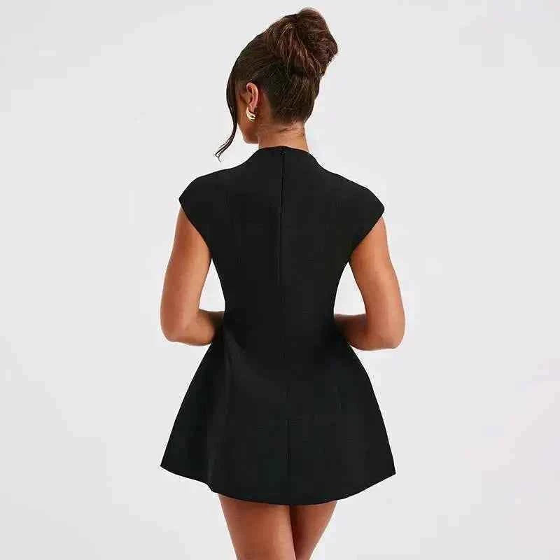 Townlike Pocket Elegant A-line Dress Women Mini 2024 Spring Summer Dress Deep V Neck Nightclub Sexy Party Dresses Vestidos