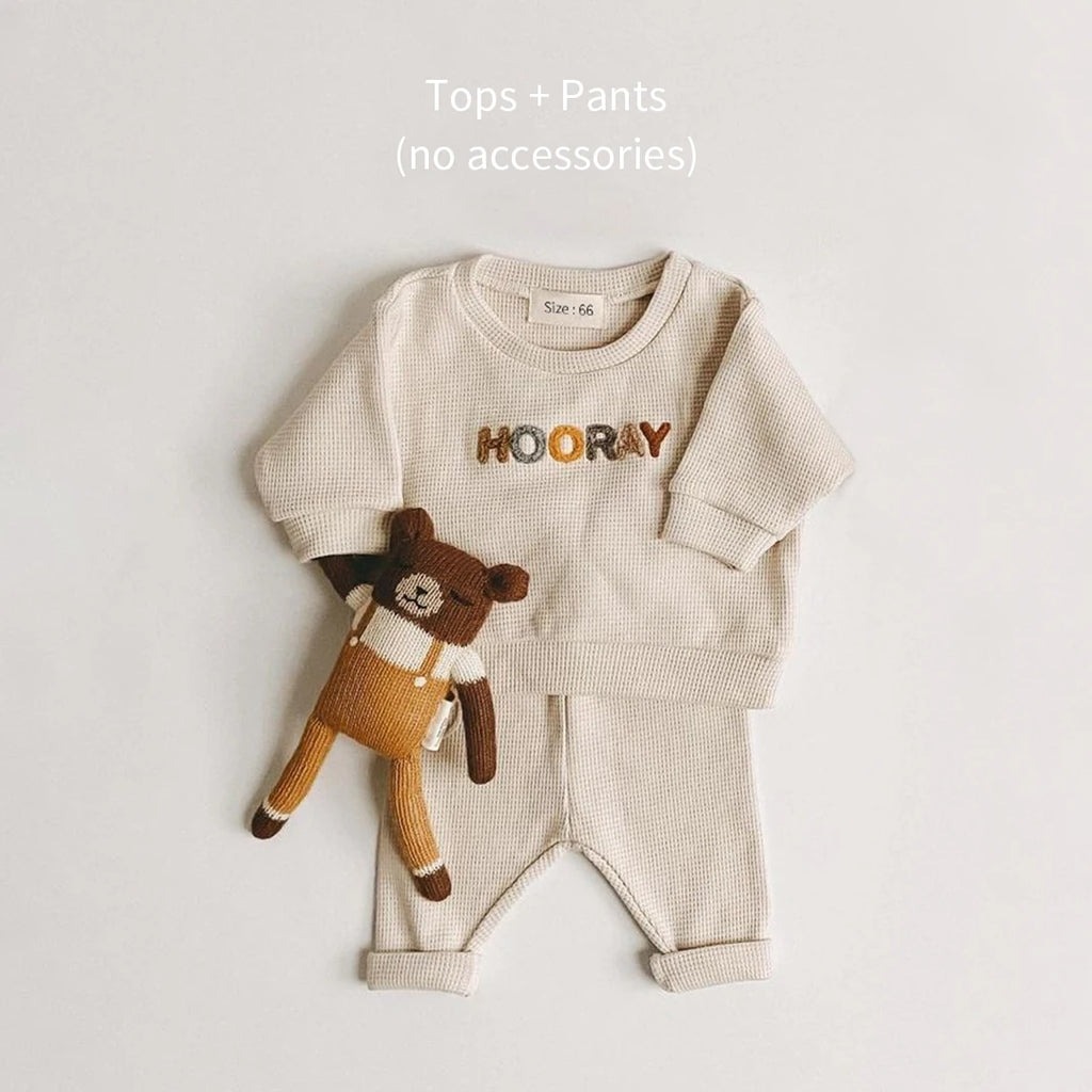 2024 Spring Fashion Baby Clothing Baby Girl Boy Clothes Set Newborn Sweatshirt + Pants Kids Suit Outfit Costume Sets Accessories