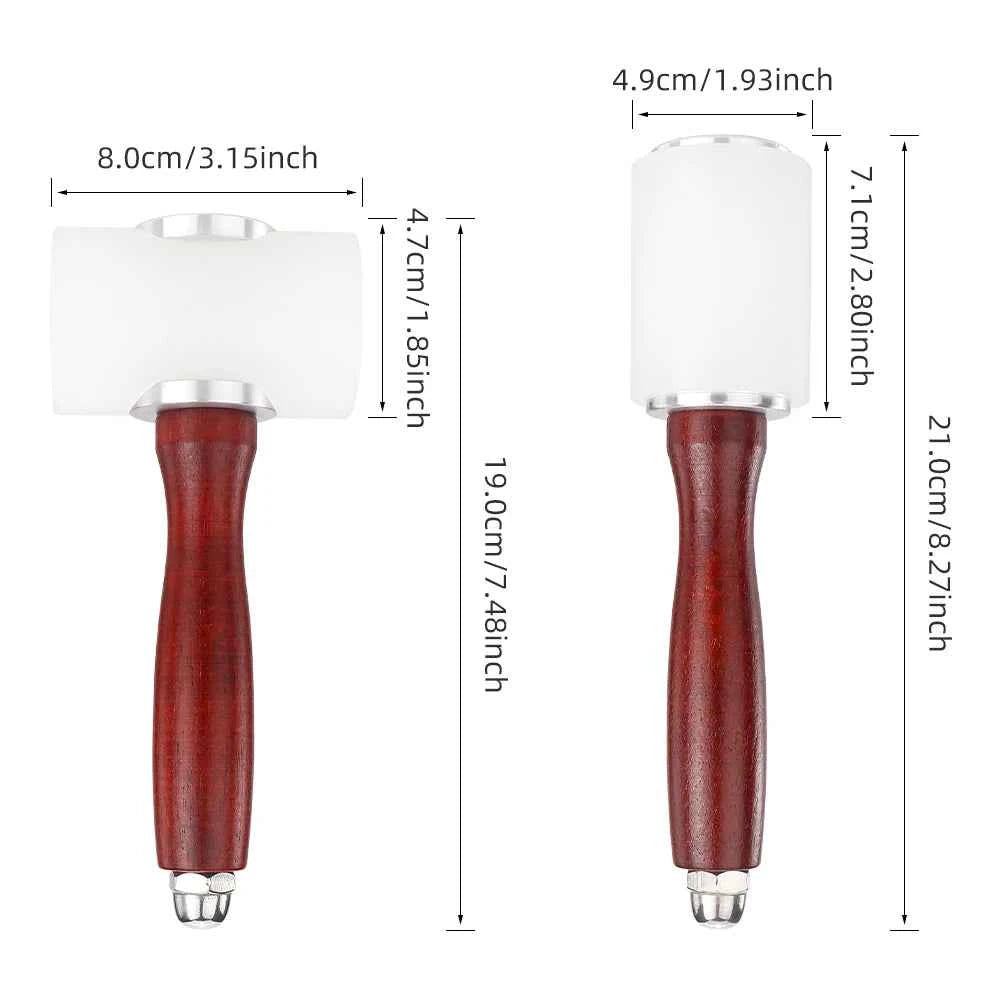 Leather DIY Carving Hammer Leathercraft Mallet Leather Work Sew Cowhide Rawhide Mallet Rubber Mallet for Flooring, Woodworking