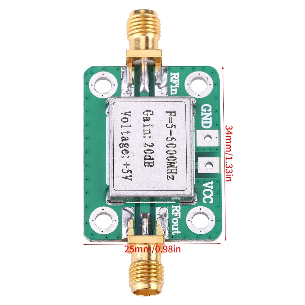5-6000MHz Power Amplifier 5-6000MHz Gain 20dB Broadband RF VHF UHF  Power Amplifier Module Broadband Power Amplifier
