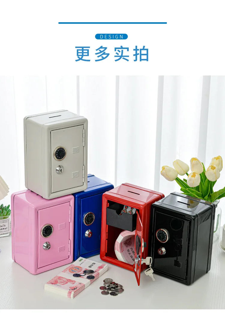 Kids Money Bank with Lock, Mini Metal Safe Box for Cash & Savings, Educational Gift Idea, Wholesale PriceMetal Cash Keeper