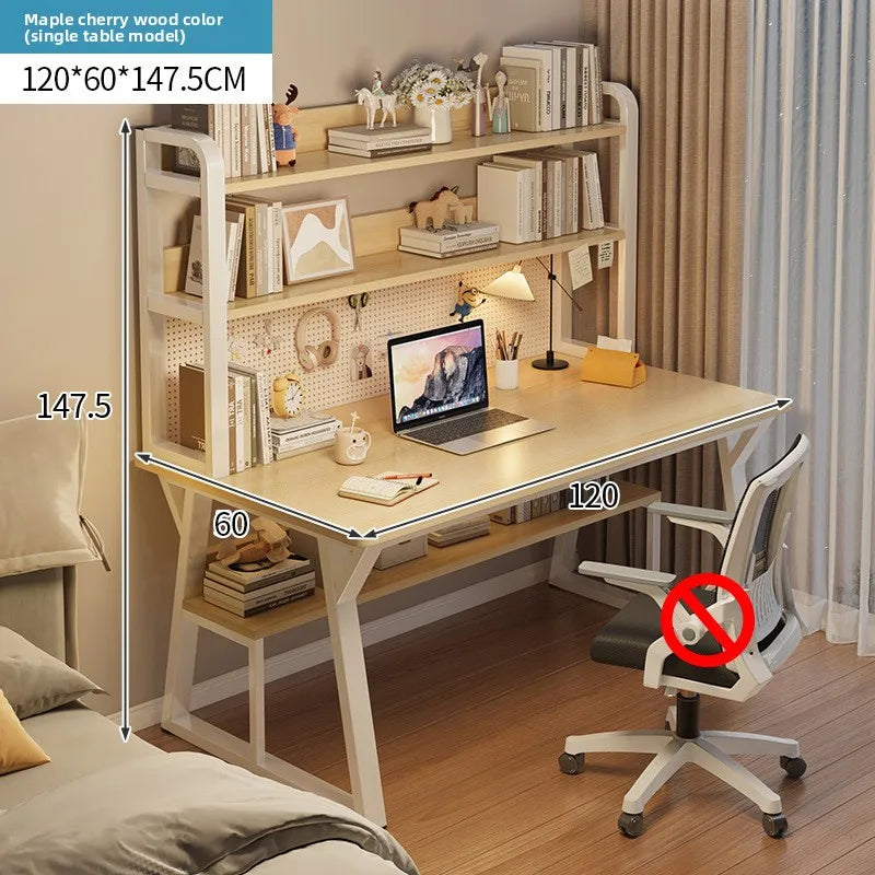 Stable Computer desk desktop desk bookshelf integrated writing desk household small apartment simple hole board desk