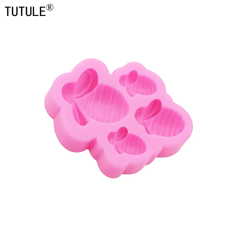 3D Honeybee Keychain Earrings Silicone Mold DIY Honeybee Clay epoxy resin Accessories Silicone Moulds cake Chocolate Molds