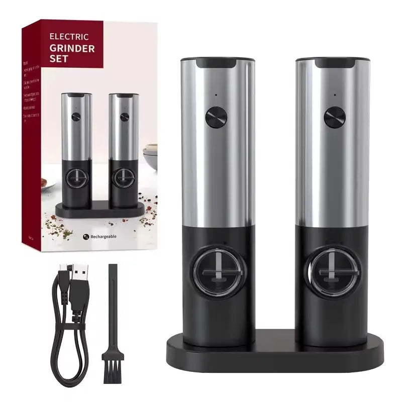 USB Rechargeable Electric Salt Pepper Grinder With Adjustable Roughness Freshly Ground Pepper Pepper Powder Grinder kitchen Tool