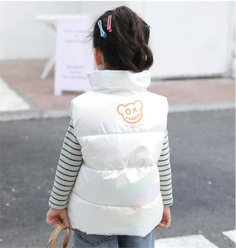 2023 Girls Down Vests 3-14 Years Old Children Clothing For Girls Boys Warm Outerwear Coat Autumn Fashion Teens Kids Jackets Vest