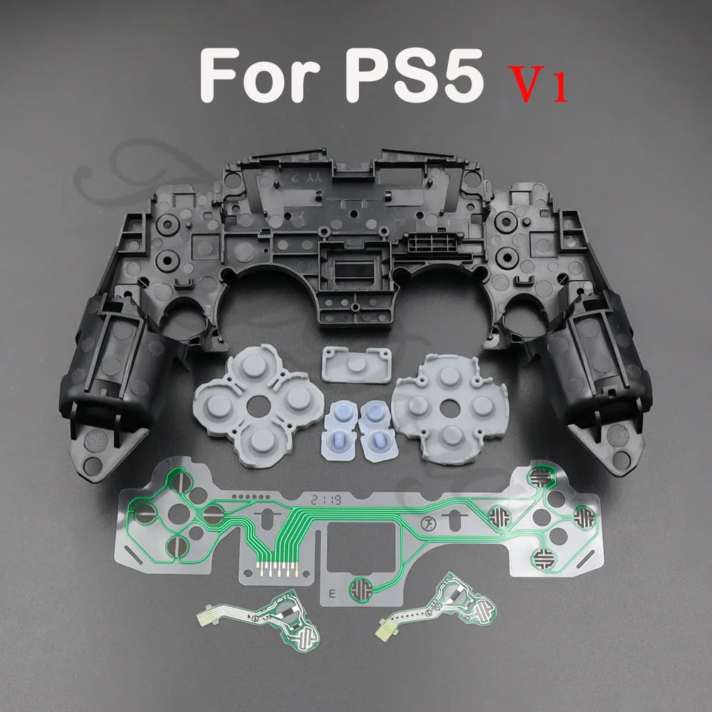 1set For PS5 V1 V2 V3 BDM-010/020/030 Controller Gamepad Middle Frame Bracket Conductive Film & Button Conductive Rubber Pad