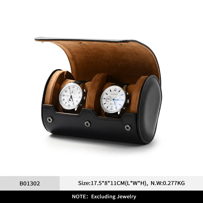 WoodTen Portable Jewelry Box Jewelry Organizer Roll 1 2 3 slot Watch Storage Box With Pillow Wristwatch Bag Gift Box Watch Case