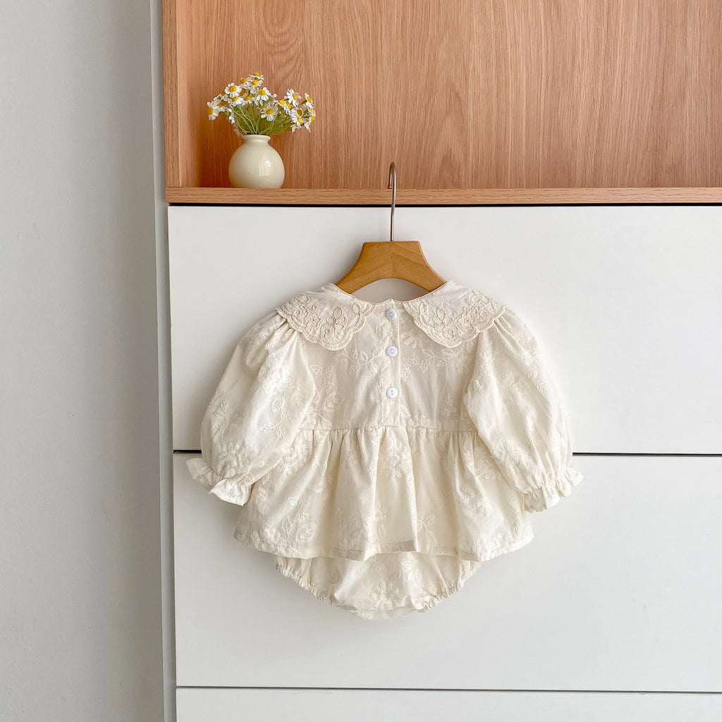Autumn Baby Bodysuit Sisters Dress Flower Embroidery Dress Infant Girls Toddler Outfit  Baby Girls Rompers Family Sister Dress