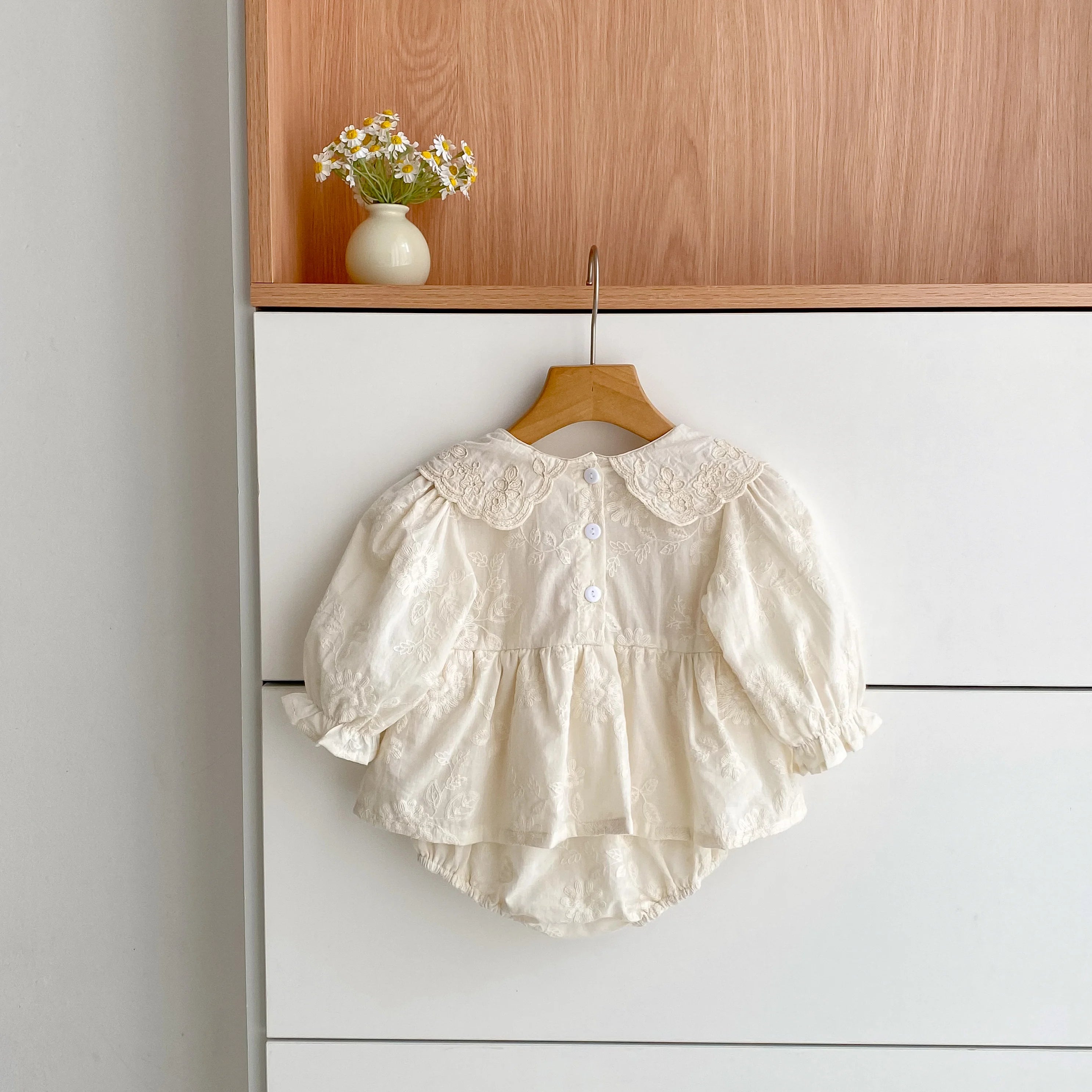 Autumn Baby Bodysuit Sisters Dress Flower Embroidery Dress Infant Girls Toddler Outfit  Baby Girls Rompers Family Sister Dress