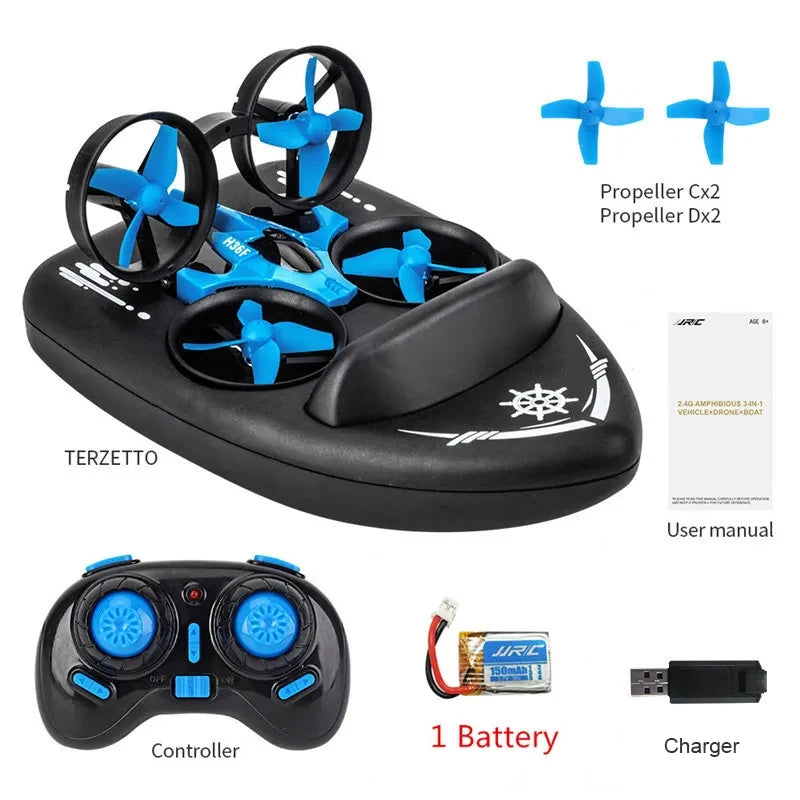 JJRC H36 1:20 Remote Control Ship Three Modes 2.4G Quadcopter Boat Helicopter UAV Rc Drone with Light Kids Toys Children's Gift