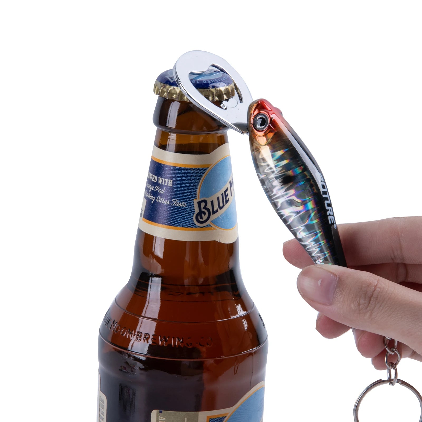 Goture Durable Beer Bottle Opener Fishing Lure Shape Key Design Stainless Steel Flat Speed Bottle Cap Opener for Kitchen Tool