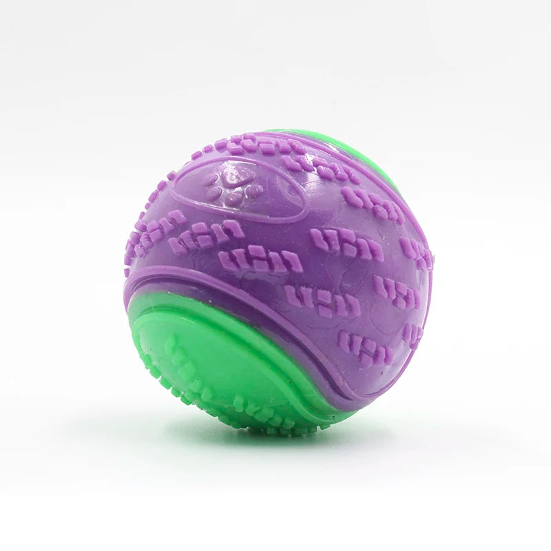 Purple Color TPR Squeaky Dog Ball Toy – Teeth Cleaning & Tough Chew