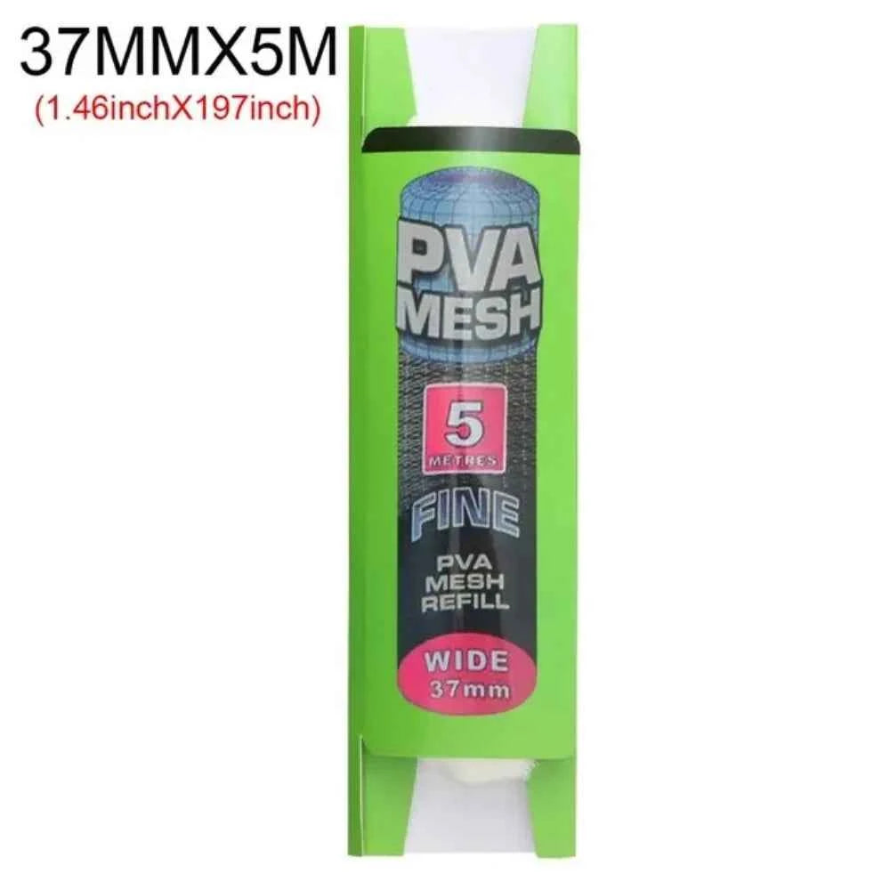 Soluble PVA Mesh Bag 5M Refill Carp Feeder Fishing Lures Refill Rig Hook Bait Wrap Bags 25mm 37mm Fishing Accessories