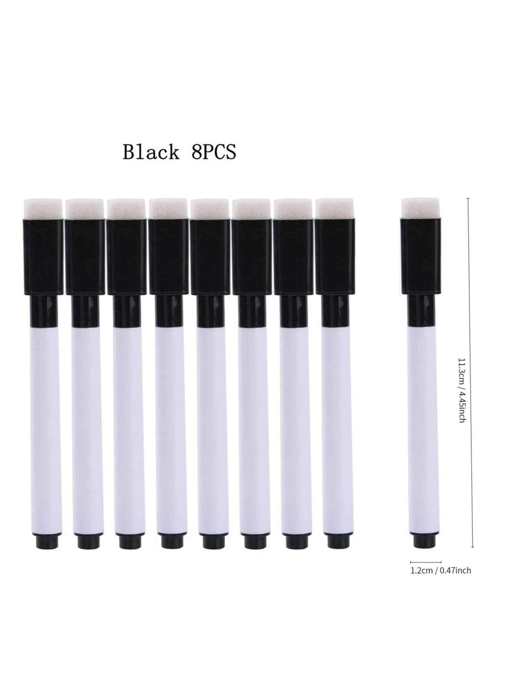 25/50Pcs Black Dry Erase Markers with Eraser Cap-MiniWhite Board Marker for Office School Supplies-Vastea