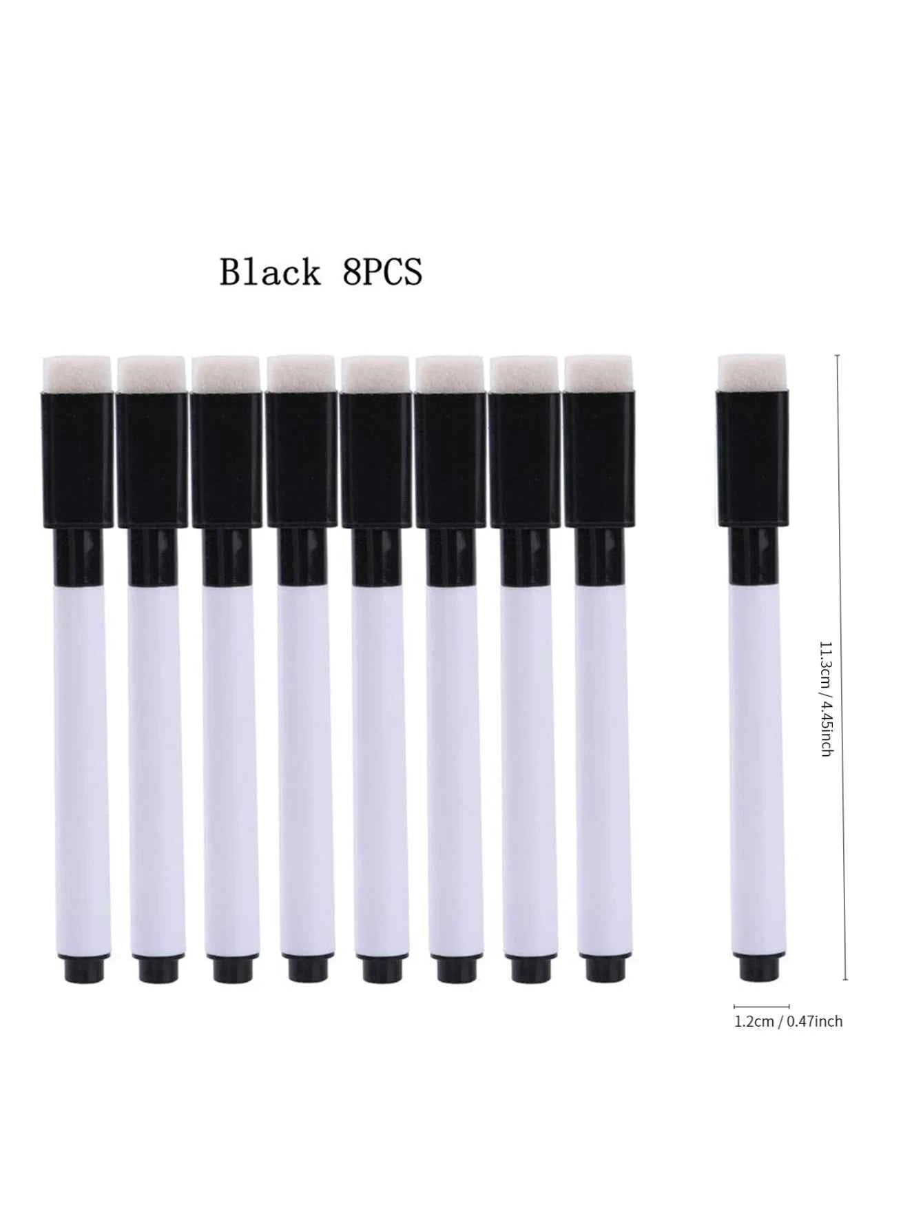 25/50Pcs Black Dry Erase Markers with Eraser Cap-MiniWhite Board Marker for Office School Supplies-Vastea