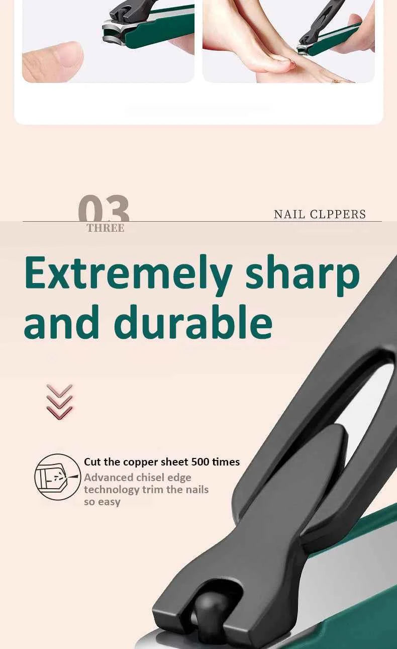 Colorful Nail Clippers Anti-Splash Nail Cutter Detachable Design Fingernail Clippers Stainless Steel Manicure Nail Tool