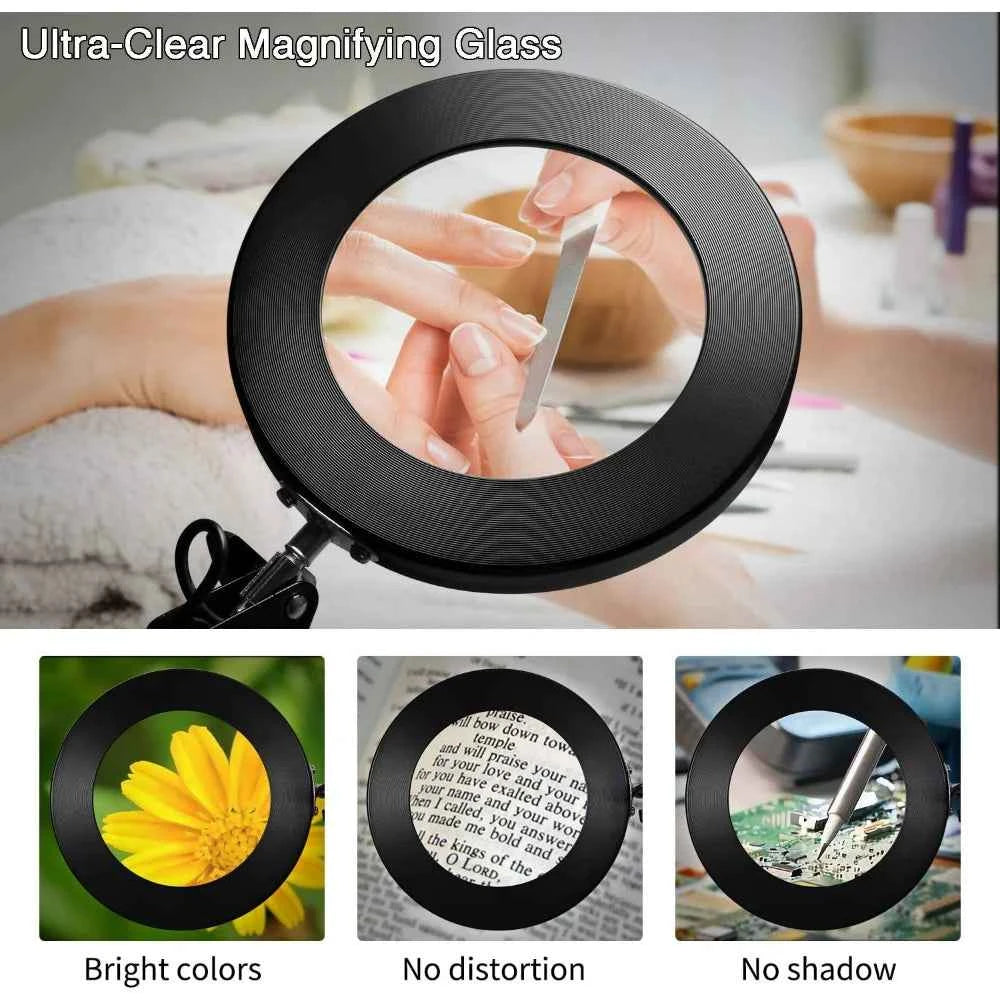72LED 8X/10X NEW Illuminated Magnifier USB 3 Colors LED Magnifying Glass for Soldering Iron Repair/Table Lamp/Skincare Beauty