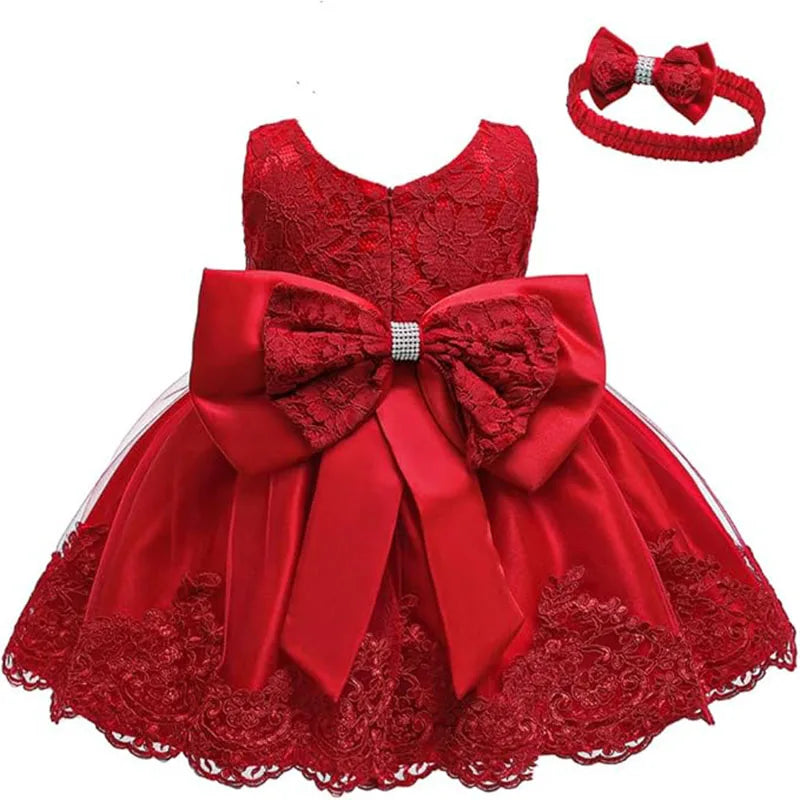 Newborn Baby Girls White Princess Christmas Dress Kids Dresses For Girls Baptism 1st Birthday Wedding Bridesmaid Infant Vestidos