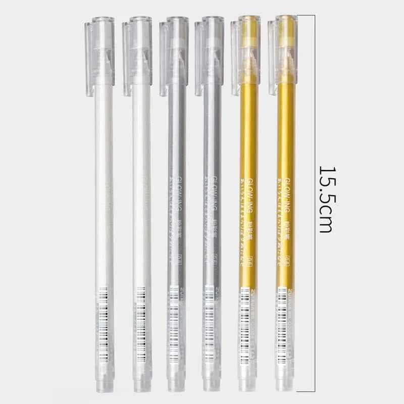 3 Pieces/Set Creative White Ink Gel Pen 0.6mm Highlight Marker Pen for Student Stationery Drawing Art Writing School Supplies