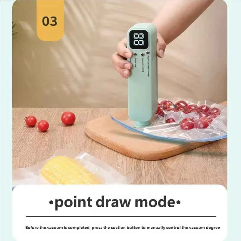 HOMEFISH Mini Wireless Rechargeable Vacuum Sealing Machine Household Food Bag Plastic Sealing Kitchen Packaging Device